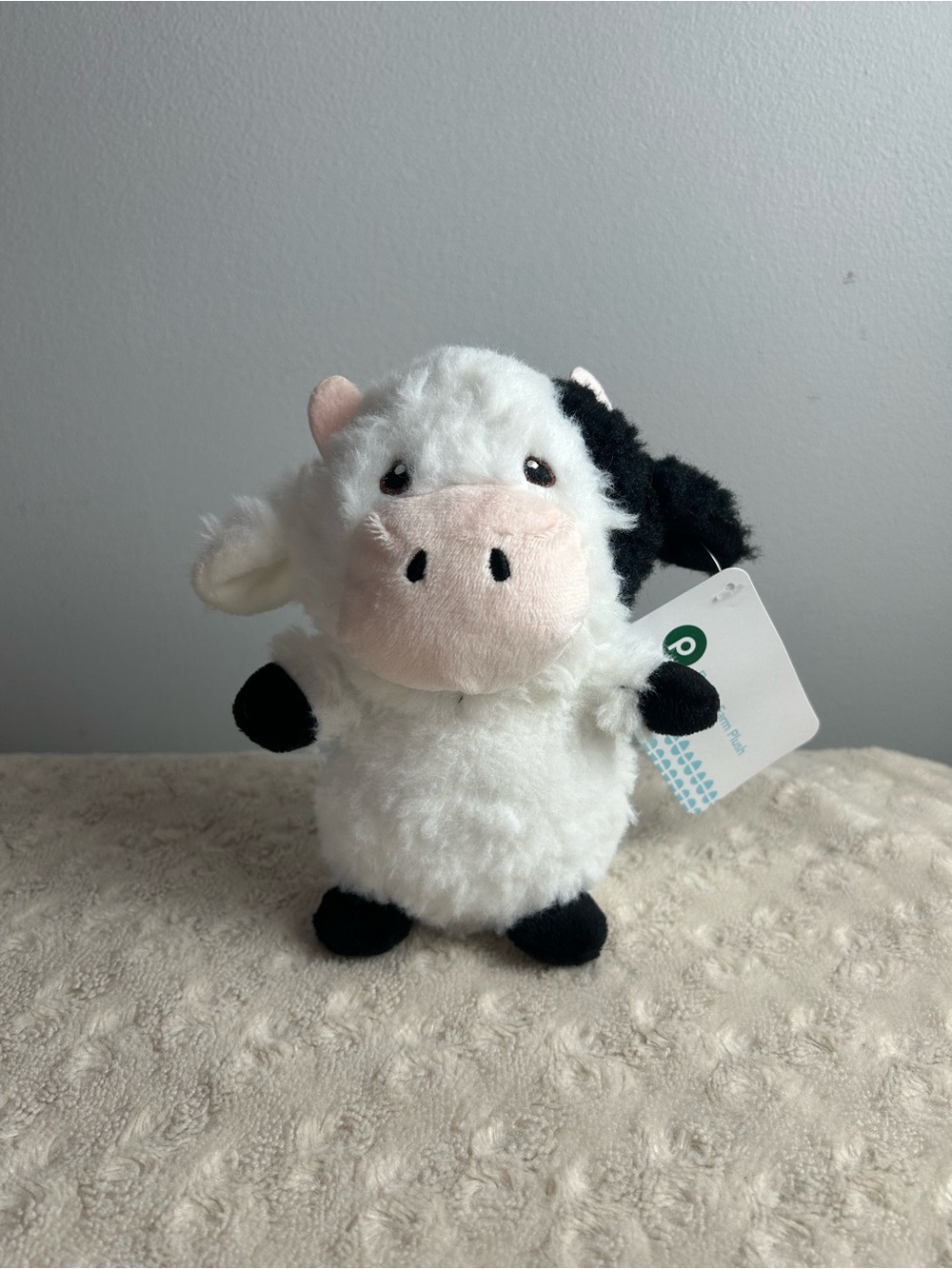 Publix Cow Plush Stuffed Animal Toy Black White Easter Farm 6.5"